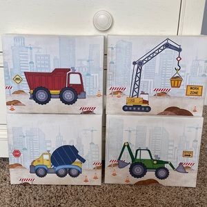 Set of 4 construction pictures